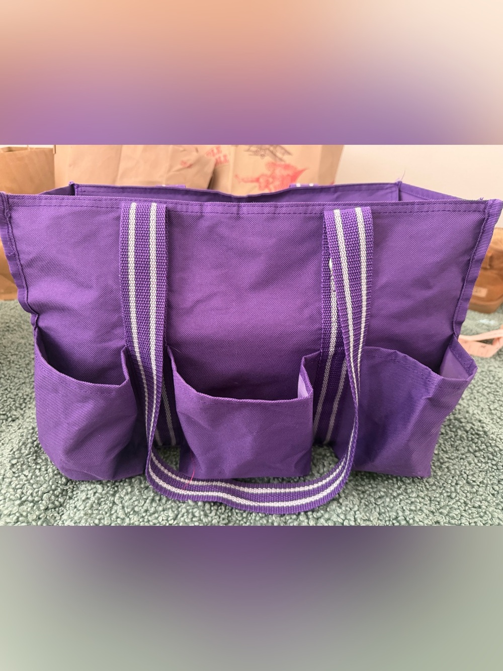 thirty-one Purple Canvas Tote with White-Trim Handles - Picture 5 of 11